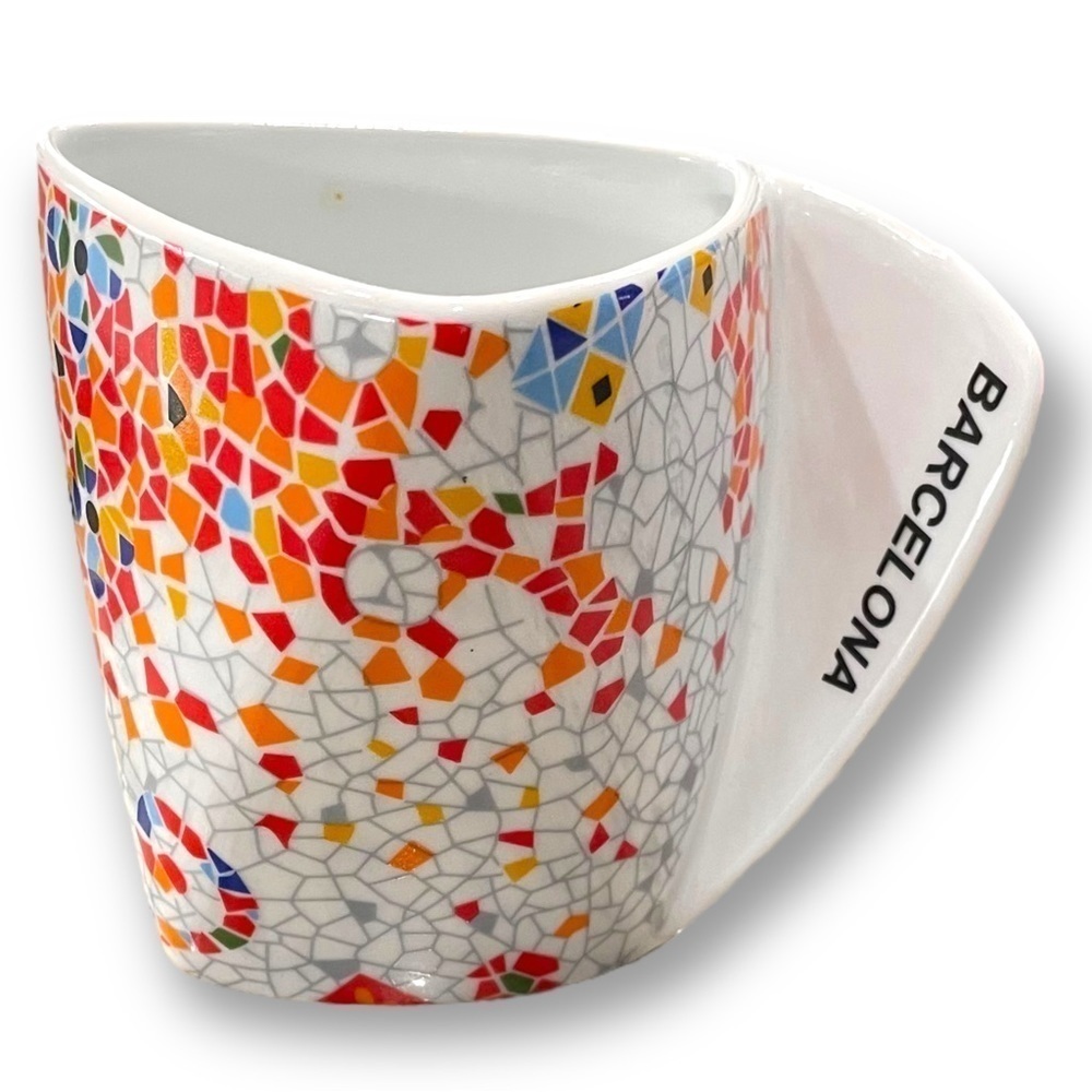 Antoni Gaudi Barcelona Triangular Multicolor Mosaic Mug